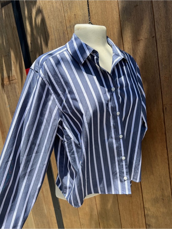 Lands' End Dresses & Skirts - Lands' End Navy and White Striped Shirt
